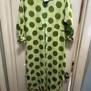 Green Polka Dot Button Down Shirt